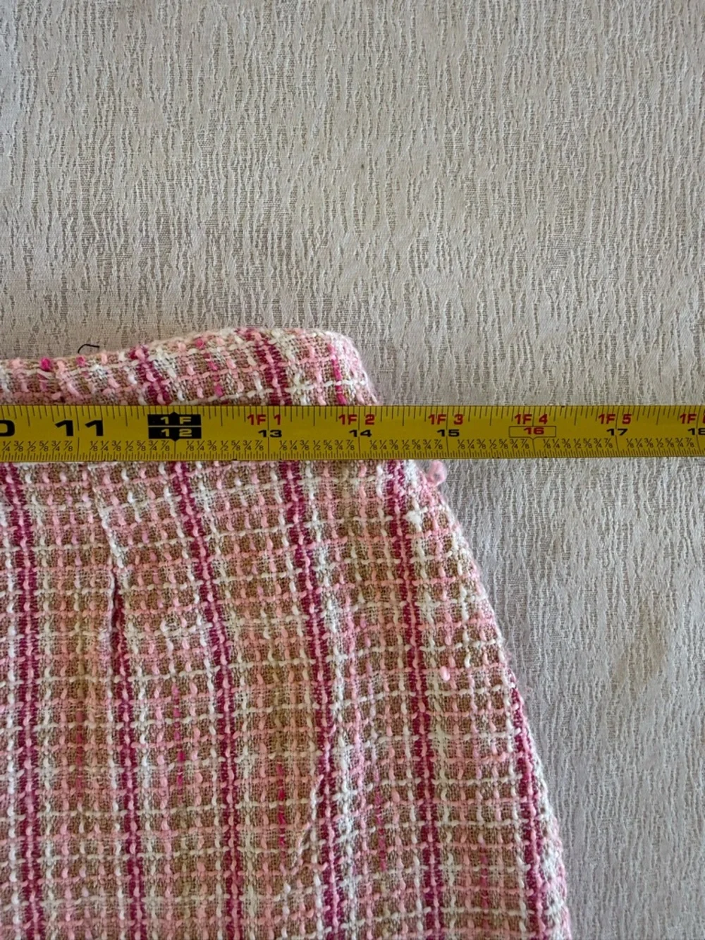 Milk‎ & Honey Pink Tweed Mini Skirt Pockets Textured Womens Small